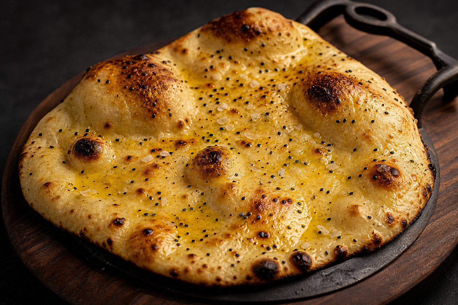 Char-Kissed Sourdough Roghani Naan